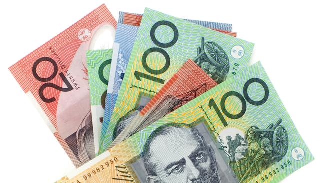 A pile of Australian banknotes