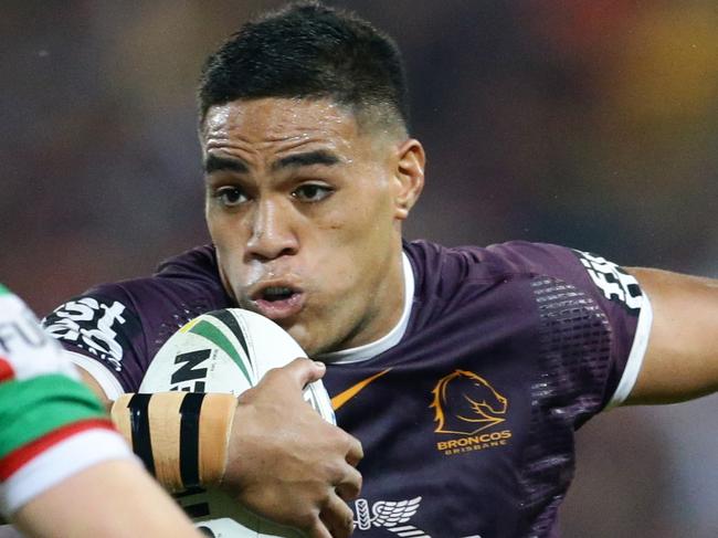 Joe Ofahengaue of Brisbane during the NRL game between the Brisbane Broncos and the South Sydney Rabbitohs. Pic Darren England.