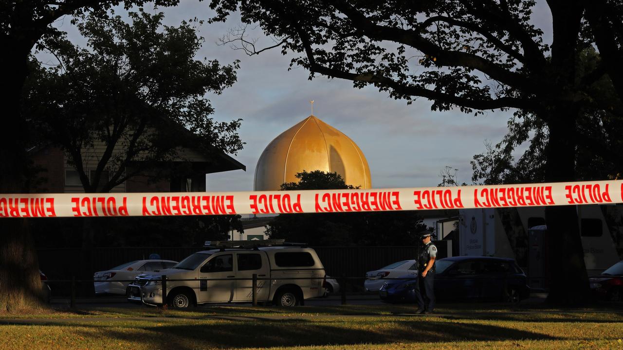 Al Noor mosque had been cordoned off by police following the shooting. Picture: AP/Vincent Yu