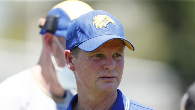 West Coast Eagles coach Michael Prior was forced to apologise for the club’s lack of pride jersey. Picture: Dylan Burns/AFL Photos via Getty Images