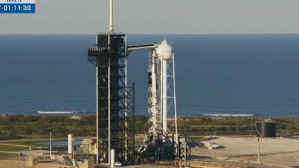 The Falcon 9 rocket was set to take off from Florida’s Kennedy Space Center on Wednesday evening local time. Picture: X@SpaceX