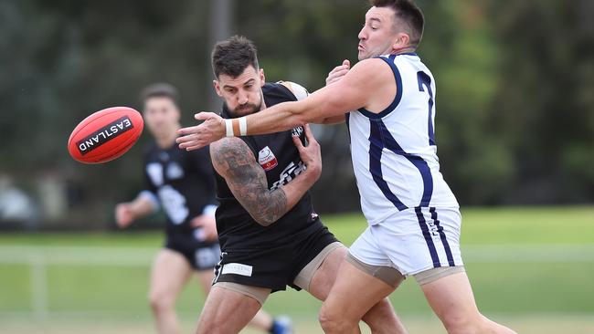 Coldstream battles East Burwood in last year’s finals. Picture: Josie Hayden