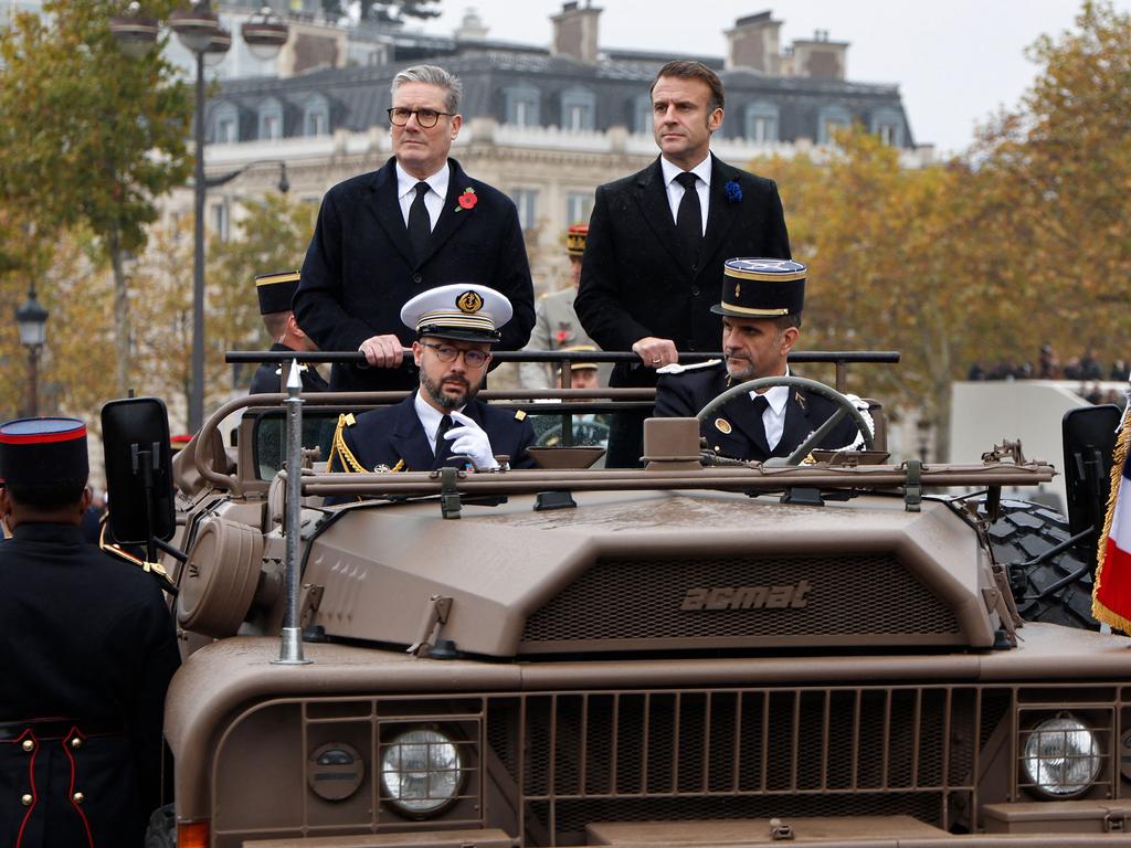 Emmanuel Macron and Keir Starmer in Paris. Picture: Ludovic Marin/AFP