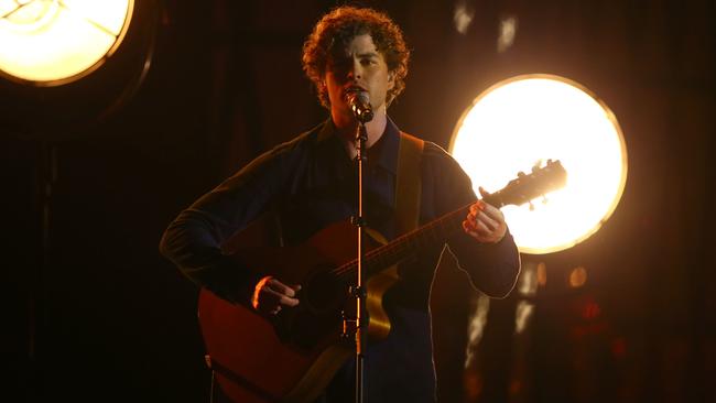 Success ... Vance Joy kicks off the ARIA Awards ceremony before winning Best Male Artist. Picture: Ryan Pierse/Getty Images