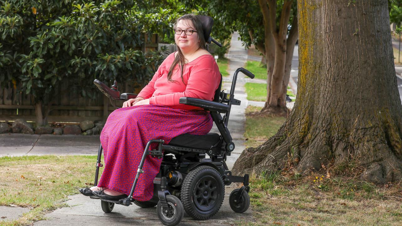 Rachel Thomas who suffers from bipolar and has a neurological condition that leaves her paralysed at times paid $7000 a year for Top private health cover but then was charged more than $12,000 in out-of-pocket expenses by a psychiatrist working in a Melbourne psychiatric hospital. Picture: Tim Carrafa