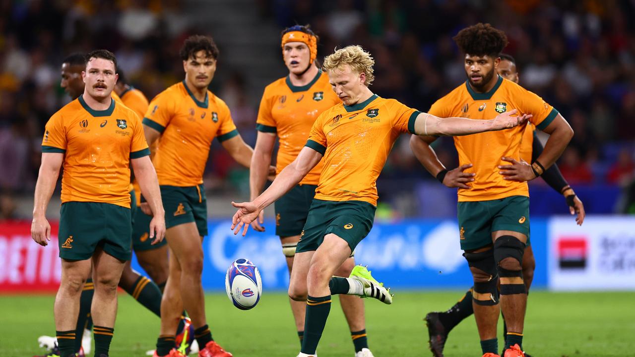 Gordon en acción durante la Copa Mundial de Rugby Francia 2023 en Francia. (Foto de Chris Hyde/Getty Images)