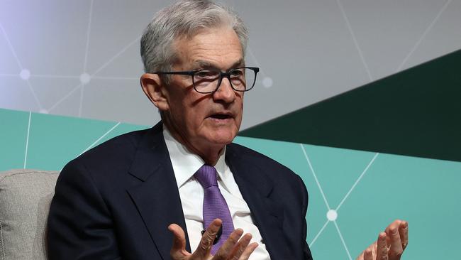 US Federal Reserve chairman Jerome Powell will update the market on Fed interest rate policy on Thursday morning at 4.30am AEST. Picture: Justin Sullivan / Getty Images North America Via AFP