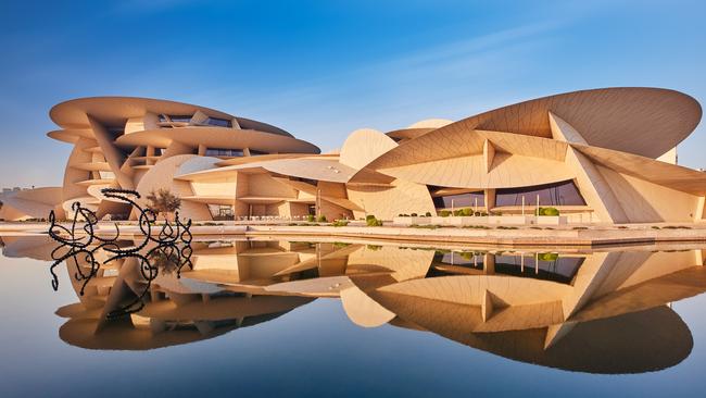 The stunning architecture of the National Museum of Qatar.