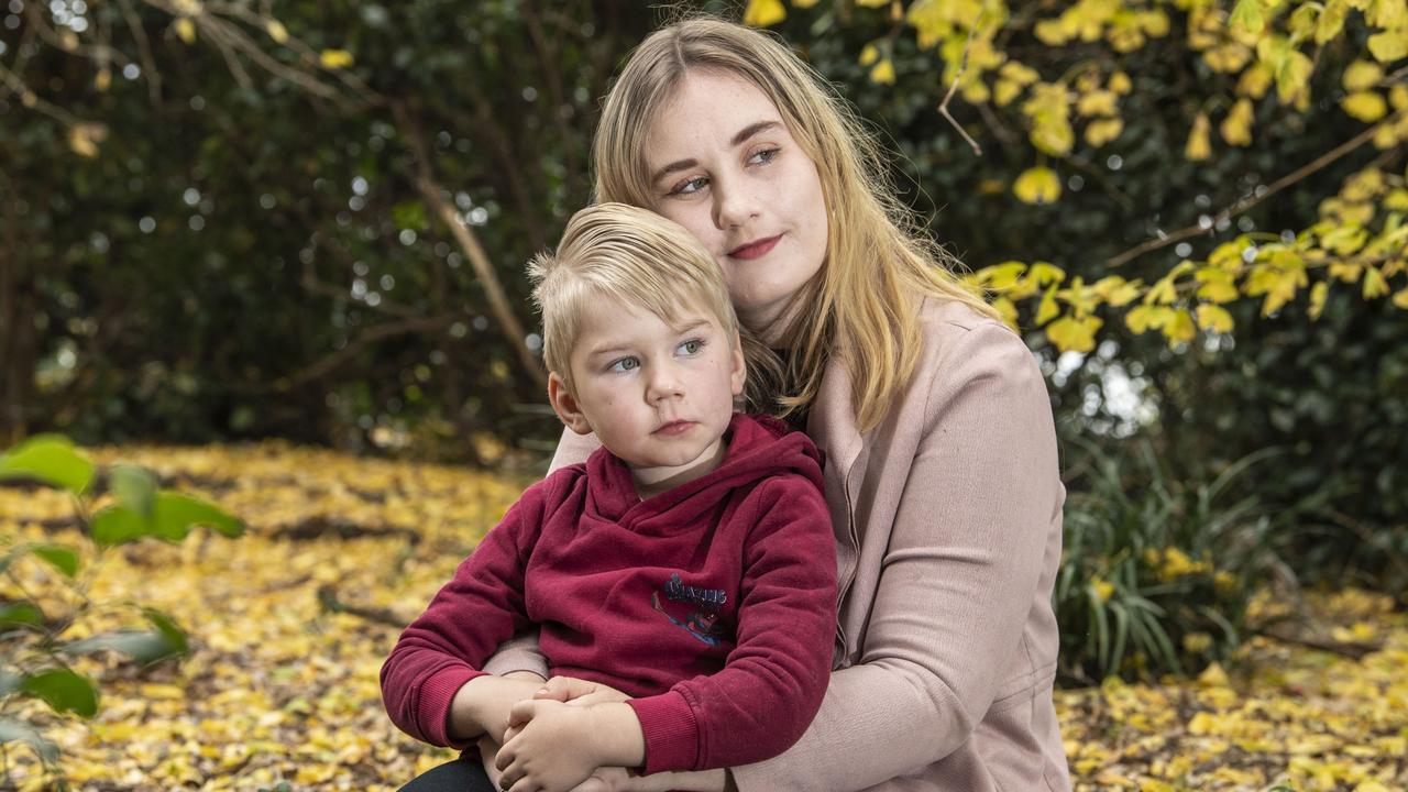 Sabine Sampson with her son Matthew Sampson 5 years old. Thursday, June 30, 2022. Picture: Nev Madsen.