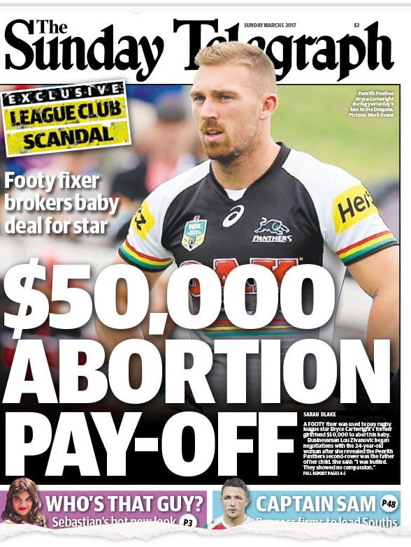 The Sunday Telegraph broke the Cartwright story.