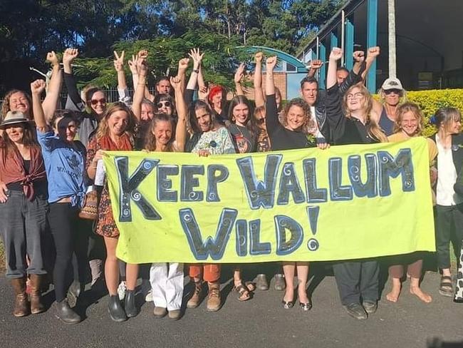 Wallum protesters outside Byron Bay Court House before their sentencing on May 13, 2024. Picture: Save Wallum.