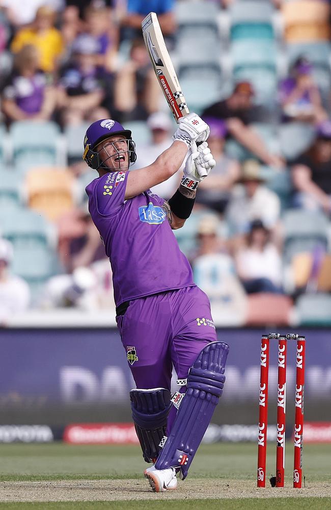 BBL match between the Hobart Hurricanes v Melbourne Stars from Blundstone Arena, Hobart. Hurricanes Ben McDermott. Picture: Zak Simmonds