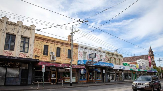 Sydney Rd, Brunswick was unusually quiet during a snap five day lockdown in February. Picture: Mark Stewart