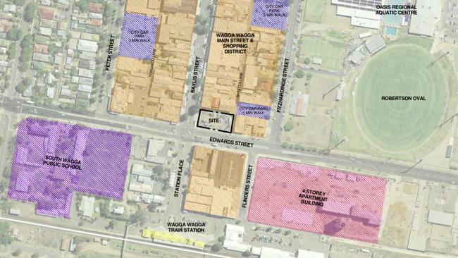 The hotel proposal in relation to other prominent sites in that precinct of the CBD.