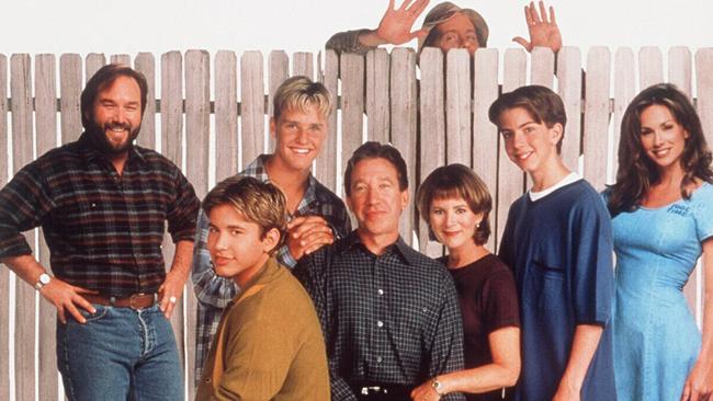 Some of the Home Improvement stars: Richard Karn with Johnathon Taylor Thomas, Zachary Ty Bryan, Tim Allen, Patricia Richardson, Taran Smith, Debbe Dunning and Earl Hindman.