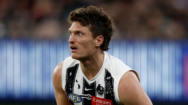 Brody Mihocek is looking at surgery and the likely end of his season after suffering a suspected torn pectoral muscle on Friday night. Picture: Michael Willson / Getty Images