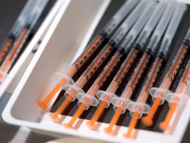 Vials of the Moderna vaccine against Covid-19. The jab has now been fully approved by the US Food and Drug Administration. Picture: AFP