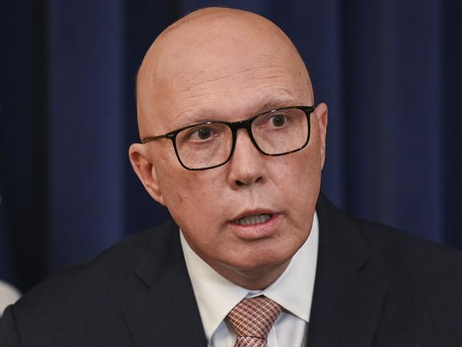 CANBERRA, Australia - NewsWire Photos - July 2, 2024: Leader of the Opposition Peter Dutton, Party leader of the National Party of Australia David Littleproud and Shadow Treasurer Angus Taylor hold a press conference at Parliament House in Canberra: NewsWire / Martin Ollman