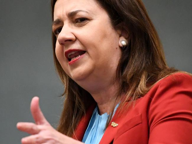 BRISBANE, AUSTRALIA - NewsWire Photos - OCTOBER 12, 2021.Queensland Premier Annastacia Palaszczuk speaks during Question Time at Parliament House.Picture: NCA NewsWire / Dan Peled