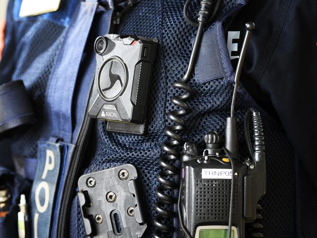 A police officer with the Body Worn Video.