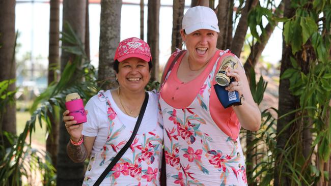 Elizabeth Szegedi and Jade Leask at the Reset Festival at the Darwin Ski Club. Picture GLENN CAMPBELL