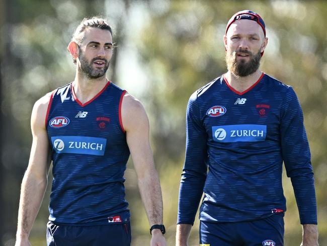 Brodie Grundy has met with Port Adelaide during Melbourne’s finals campaign. Picture: Quinn Rooney/Getty Images