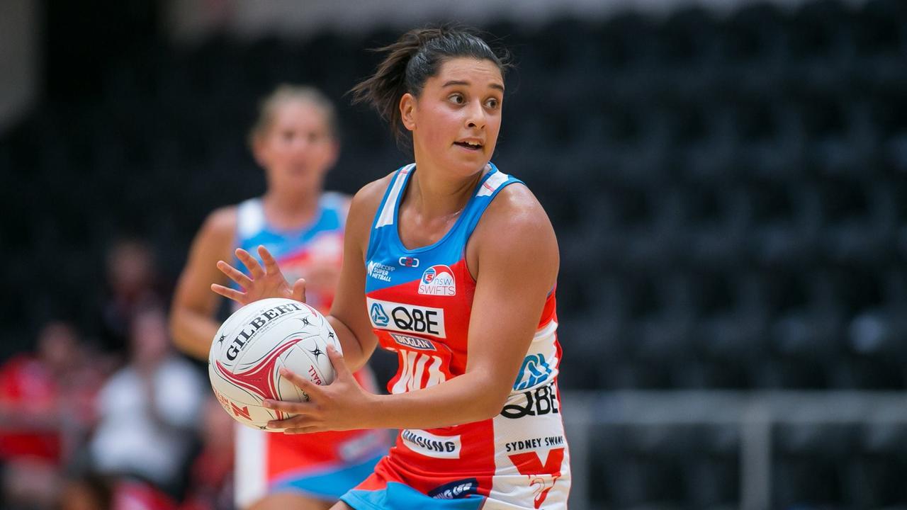 Claire O'Brien made her Super Netball debut for the Swifts. Picture: NSW Swifts