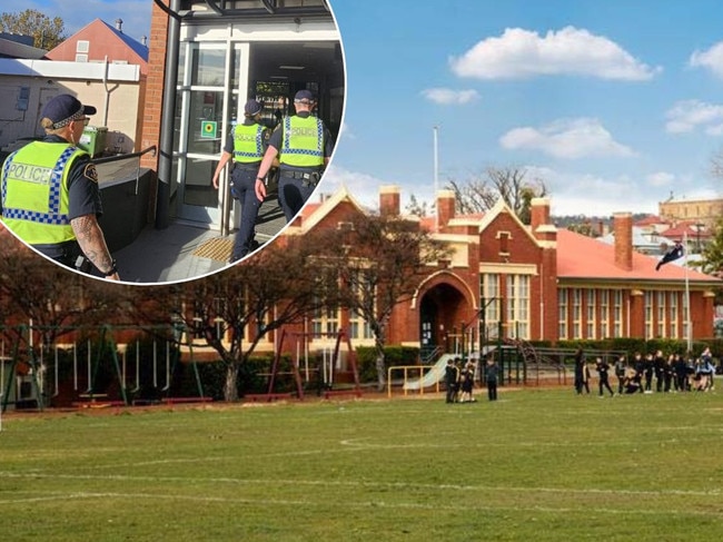 Police and North Hobart school display pic