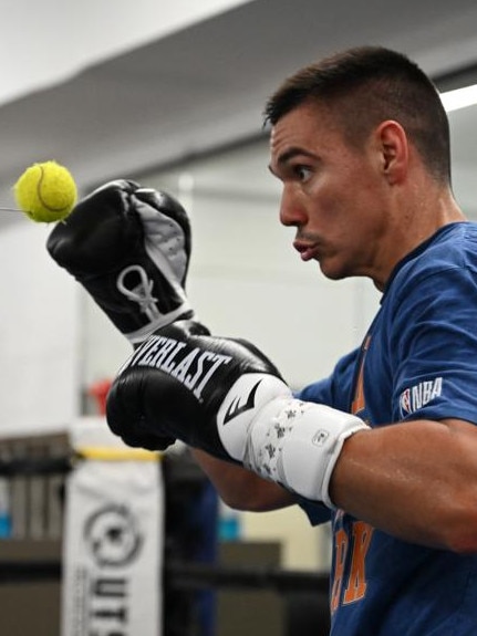 Tim Tszyu trains in Los Angeles in preparation for his world title fight against Jermell Charlo. Photo courtesy of No Limit Boxing/Grant Trouville.