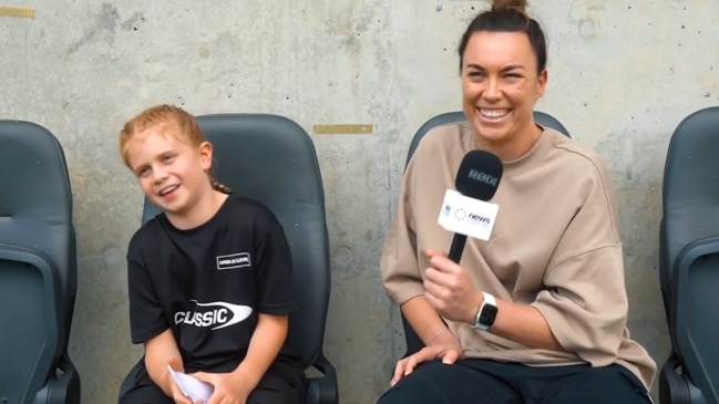 Nine-year-old Matildas fan quizzes star goalkeeper Mackenzie Arnold