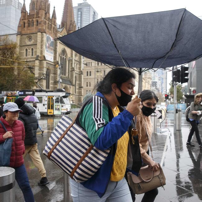 Rain will hit Melbourne early on Tuesday morning. Picture: NCA NewsWire / David Geraghty