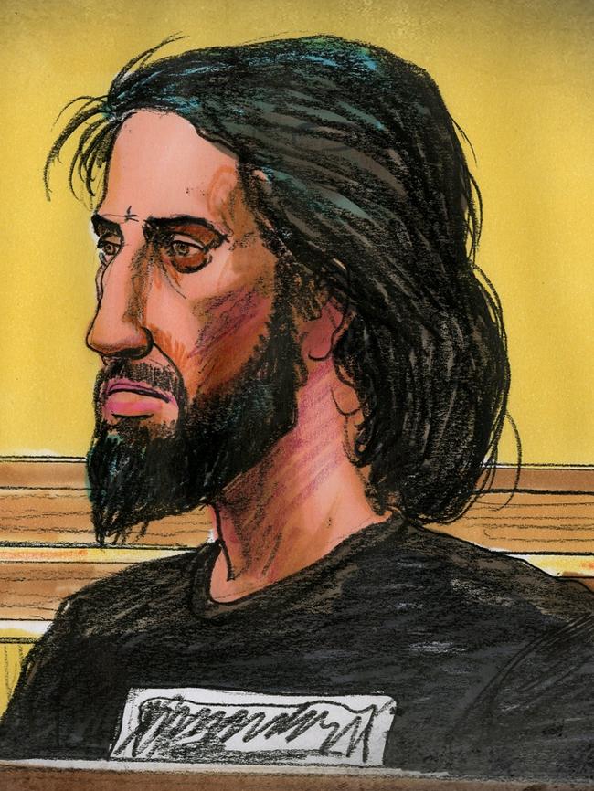 A sketch of Abdullah Chaarani in court. Picture: Nine News