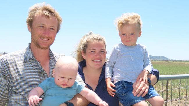 Ben Walker, Michelle Roe and their kids Blue and Murphy. Picture: Arj Ganesan