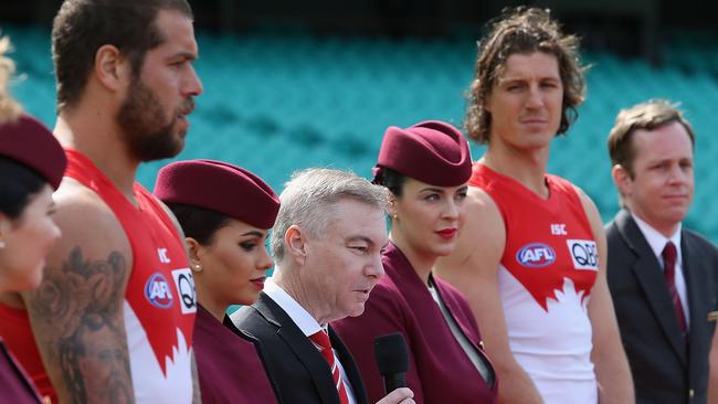 Andrew Pridham flanked by Lance Franklin and Kurt Tippett. Picture: GETTY IMAGES