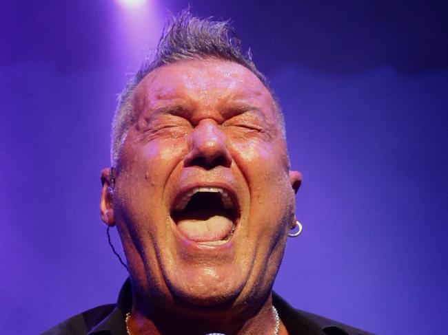 Jimmy Barnes performs during Cold Chisel's last concert at Qantas Credit Union Arena .Picture Greggg Porteous