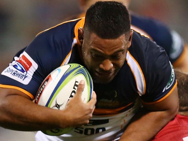 CANBERRA, AUSTRALIA - APRIL 07:  Scott Sio of the Brumbies runs the ball during the round 8 Super Rugby match between the Brumbies and the Reds at University of Canberra Oval on April 7, 2018 in Canberra, Australia.  (Photo by Mark Nolan/Getty Images)