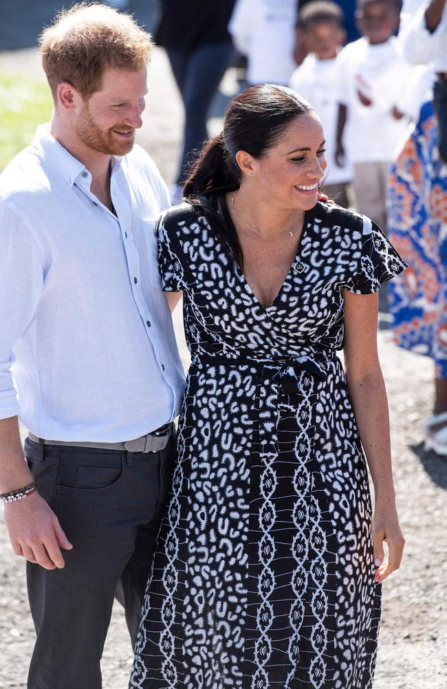 Prince Harry and Meghan Markle in Cape Town. Picture: David Harrison/AFP