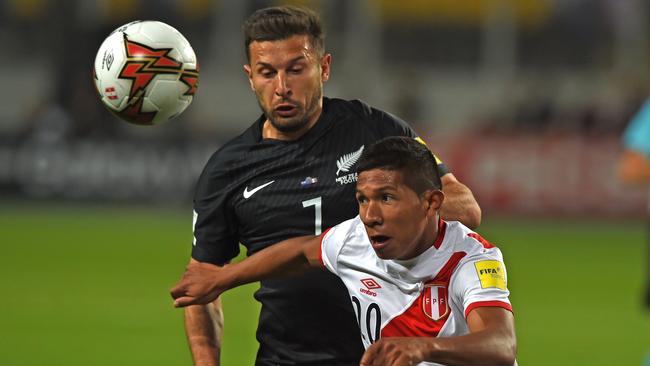 Barbarouses has missed four games this season for the All Whites. Picture: AFP