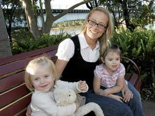 Lisa Donovan with daughters Sarah and Charlie.   ROK110711skid3. Picture: Sharyn O'Neill