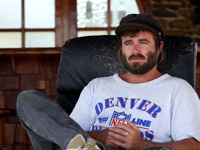 26/03/2016: Australian singer songwriter Angus Stone in his cabana on his property in the hinterland of Byron Bay, NSW. Stone is releasing a new album in May. Jane Dempster/The Australian