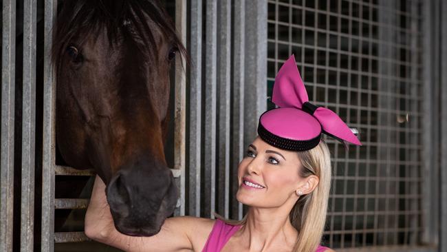 Clare Hawkes with Brutal at Rosehill stables. Picture: Julian Andrews