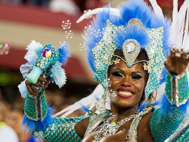 Samba battle ... A member of Salgueiro Samba School performs during their parade at 2014 Brazilian Carnival at Sapucai Sambadrome on March 02, 2014 in Rio de Janeiro, Brazil.