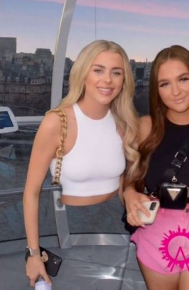 The green screen effect made it appear she was missing her bottom half. Picture: @Alyxmeade/TikTok