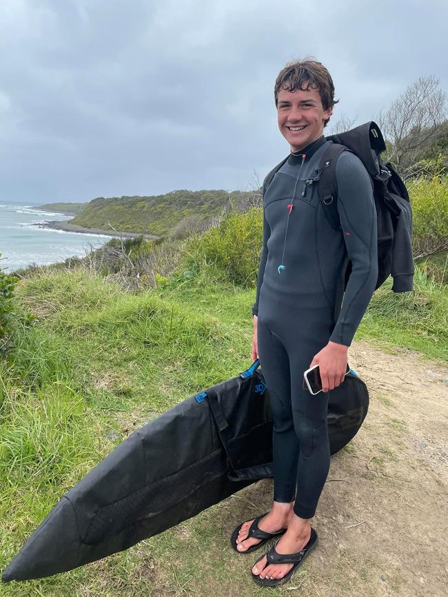 Izaak Johnstone was attacked by the shark at Nuns Beach on Thursday October 6.