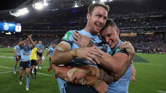 James Maloney celebrates during Game 3 in 2019. Picture: Brett Costello