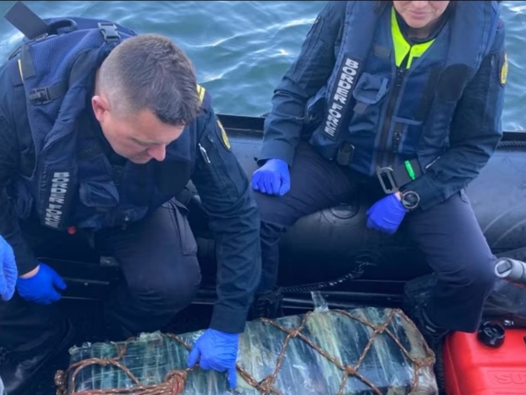 The drugs after being pulled from the water. Picture: Australian Federal Police