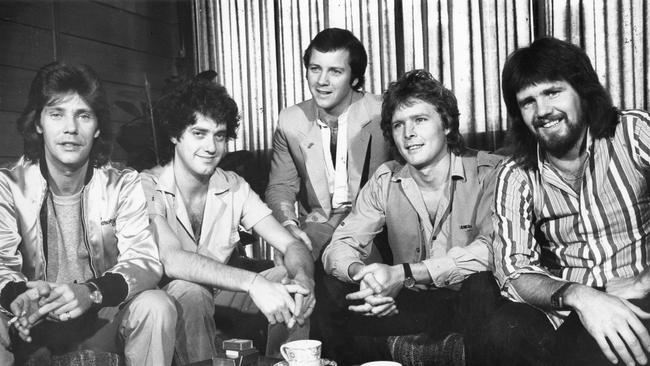 Daryl Braithwaite (right) with pop group Sherbet in 1978.