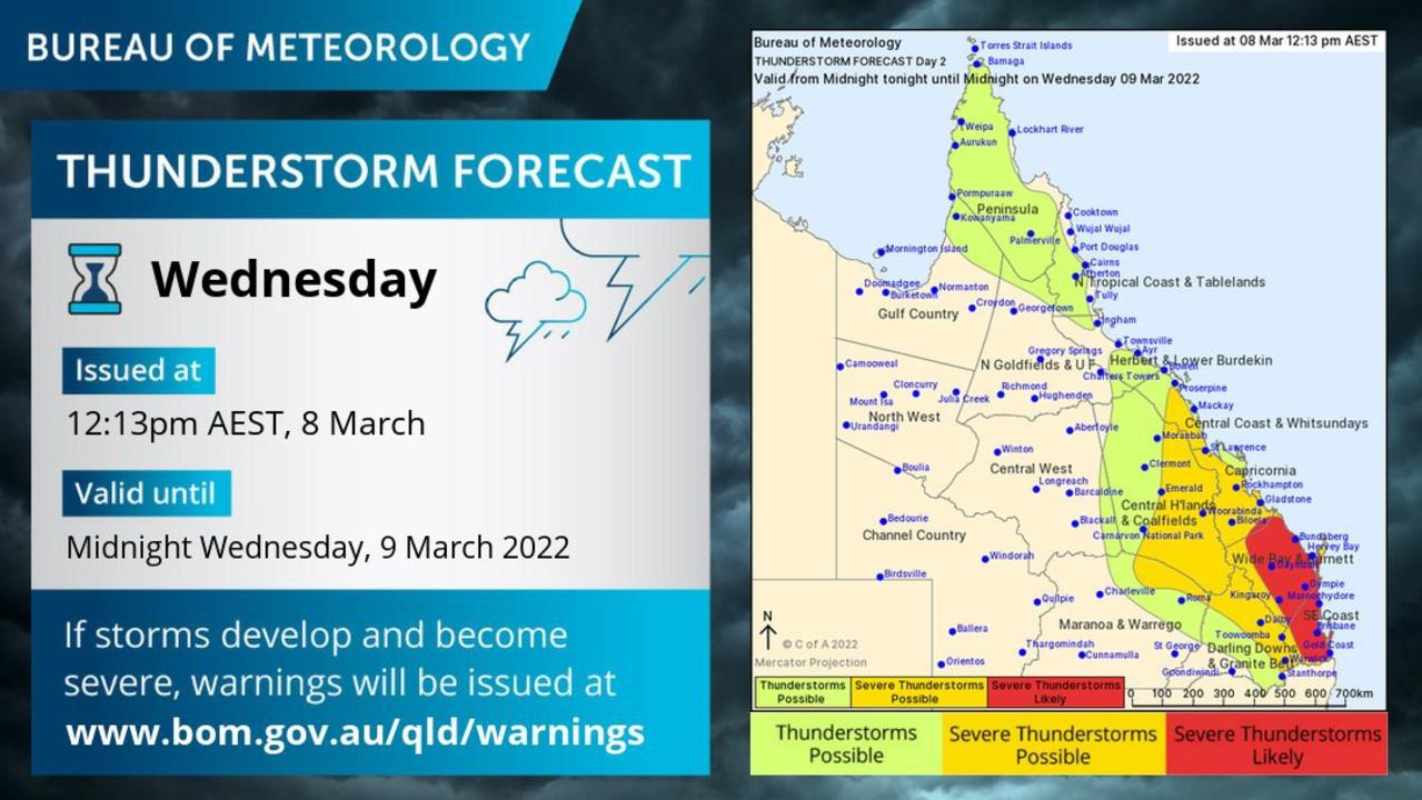 Anywhere from 30-60mm of rain could fall in the southeast as the state prepares to battle another raging storm. Picture: Bureau of Meteorology