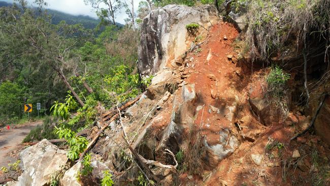 A landslide at Paluma's Mount Spec Road, due to February's severe weather.