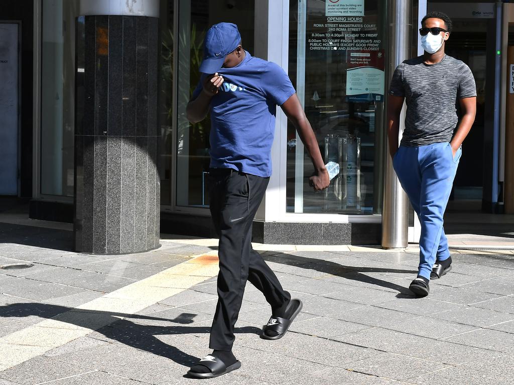 Supporters of the accused outside court on Tuesday. Picture: John Gass